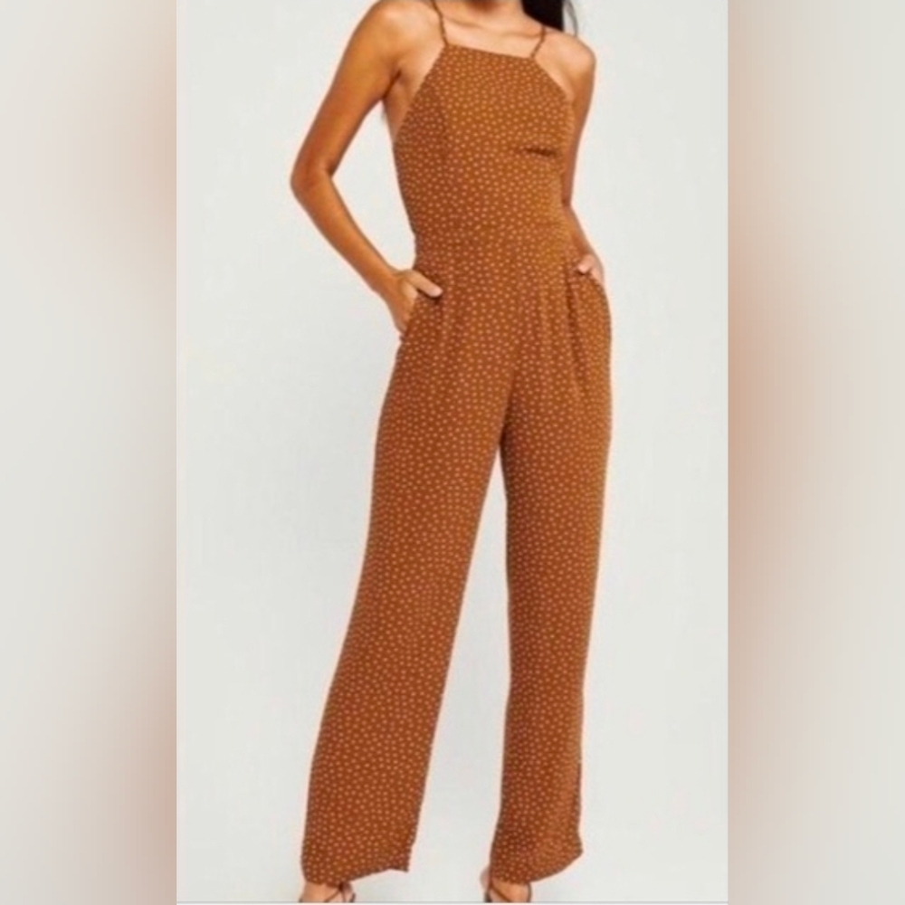 Abercrombie Polka Dotted High Neck Jumpsuit